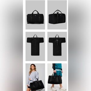 Fabletics Black Nylon folding Duffel Bag